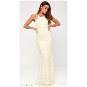 Lulu’s Zenith Creme Lace Maxi Dress